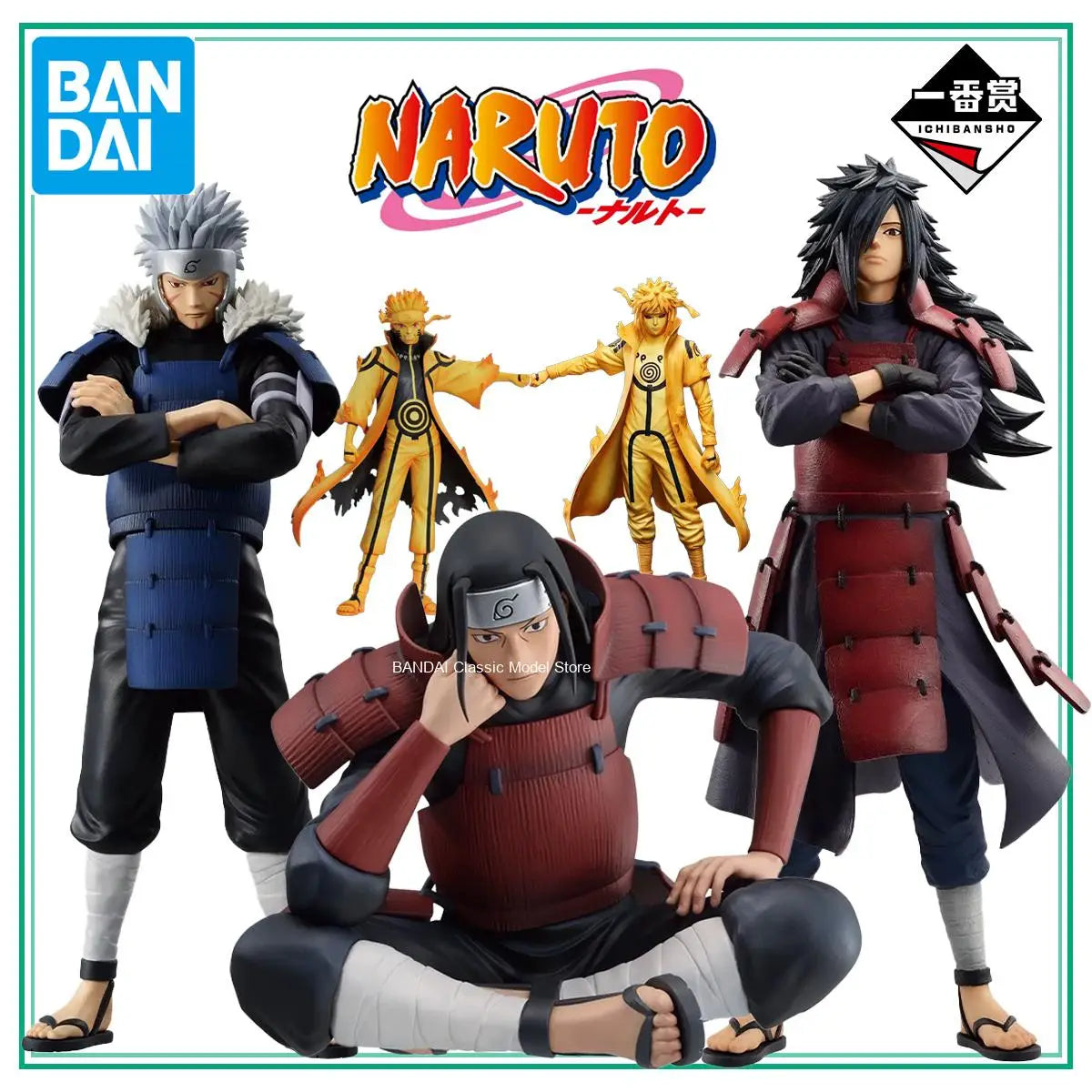 Genuine Official Original  Naruto Uchiha Madara Senju Hashirama Namikaze Minato Tobirama Senju Anime Collectible Model