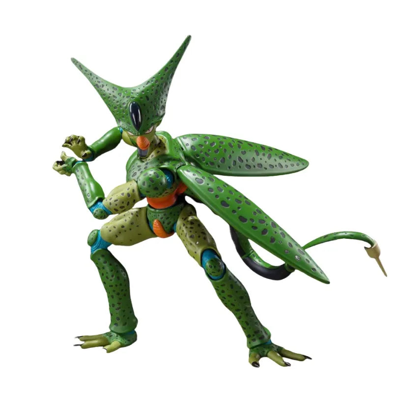 In Stock BANDAI S.H.Figuarts Original Dragon Ball Z Cell First Form Anime Figure Action Figure Replaceable Face Toy Gift for Kid