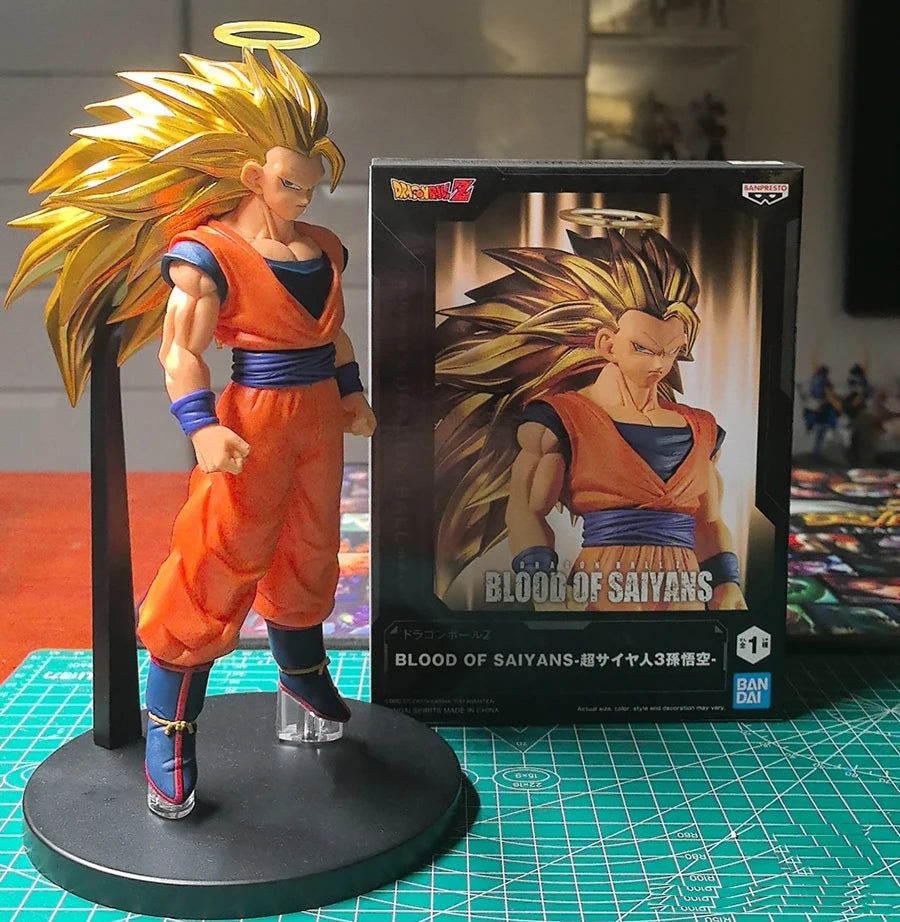 Banpresto Dragon Ball Anime Figurines Bos Super Saiyan 3 Goku Action Figures DBZ Figurals Collectible Model Toys