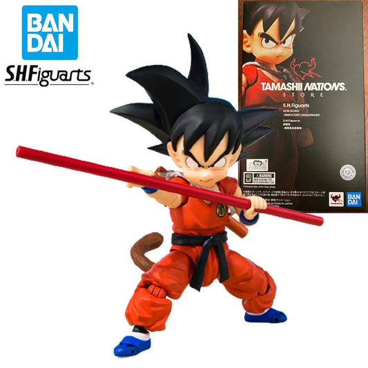 Original In Stock BANDAI SHFiguarts TNST Anime Dragon Ball Innocent Challenger Son Goku Action Figure Model Genuine Boxed Toy