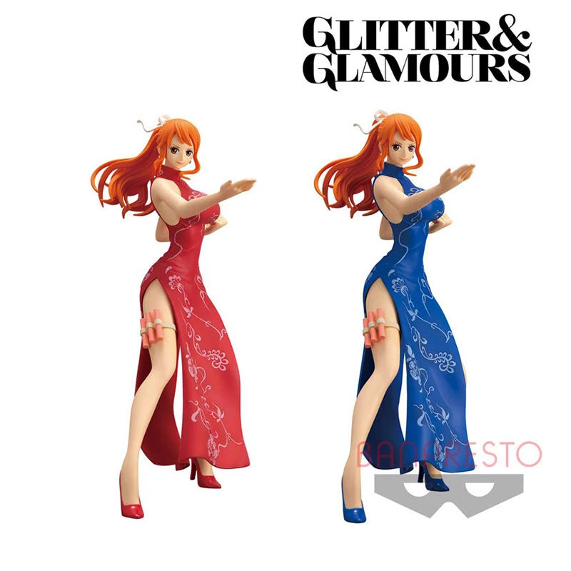 Judai 22Cm Original  Banpresto Glitter & Glamours One Piece Nami Kung Fu Style PVC Action Figure Model Doll Toys