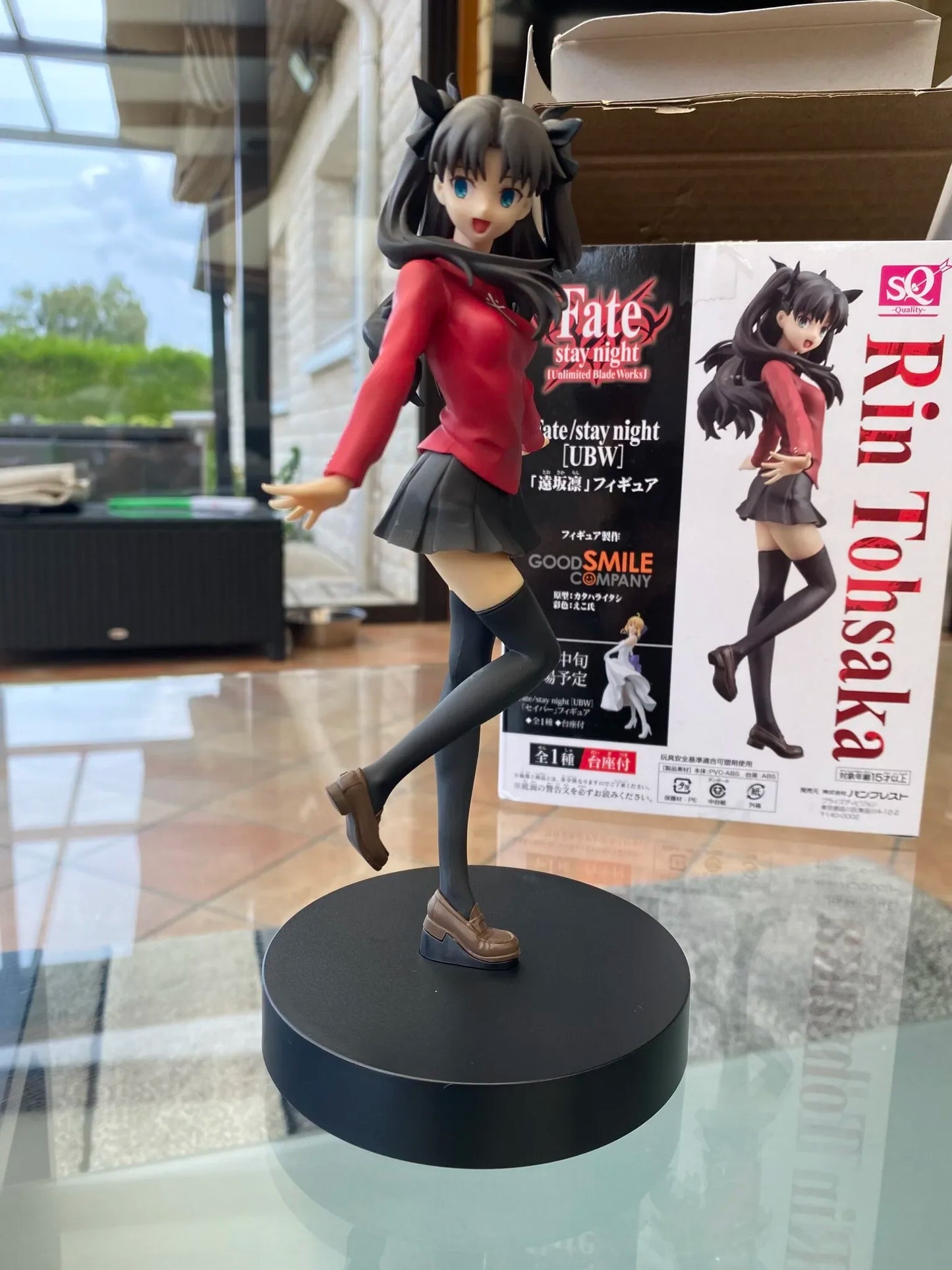 Anime Fate Stay Night Unlimited Blade Works Tohsaka Rin SQ Figure PVC Statue 18Cm Collectible Model Toy Action Character Gift