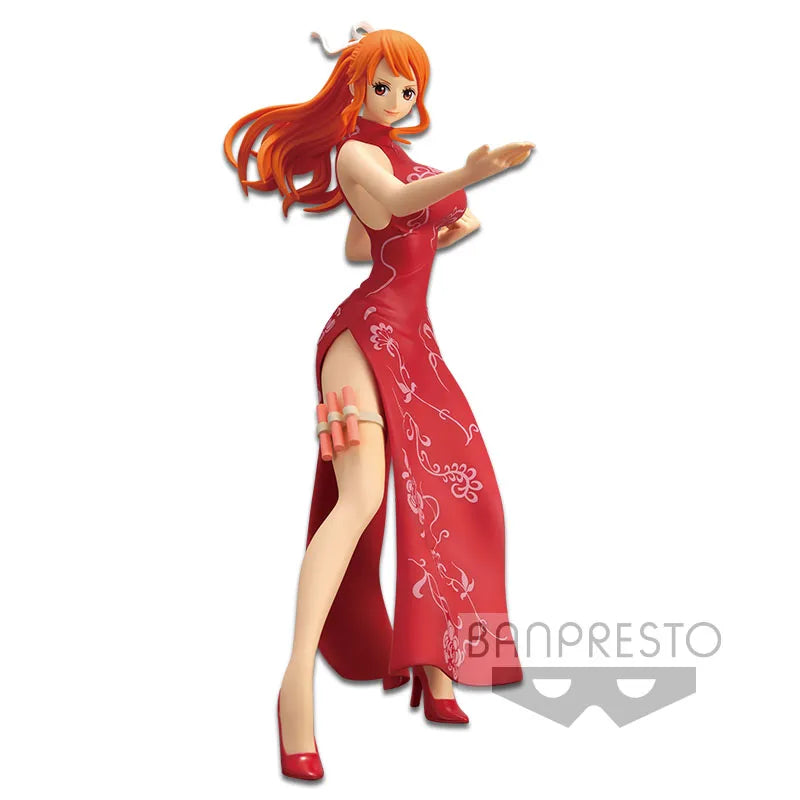 Judai 22Cm Original  Banpresto Glitter & Glamours One Piece Nami Kung Fu Style PVC Action Figure Model Doll Toys