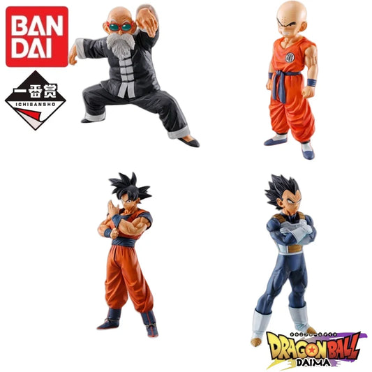 In Stock 100% Original Bandai Ichiban Kuji Strong Bonds Master Roshi, Three-Headed Statue Krillin Goku Anime Character Model