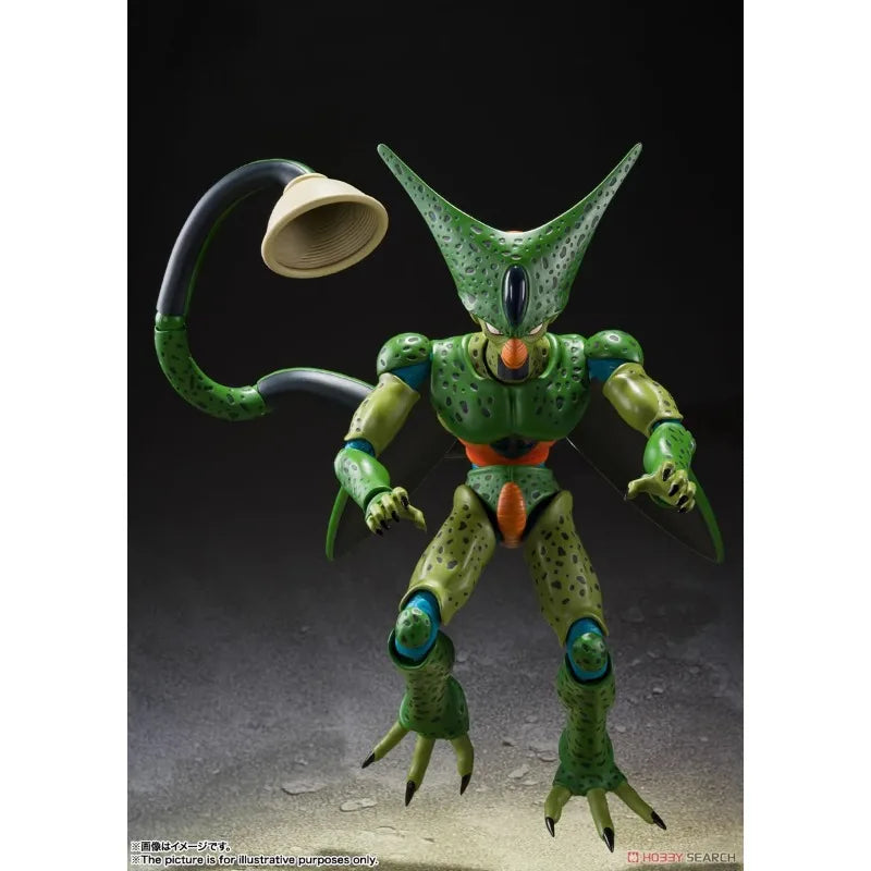 In Stock BANDAI S.H.Figuarts Original Dragon Ball Z Cell First Form Anime Figure Action Figure Replaceable Face Toy Gift for Kid