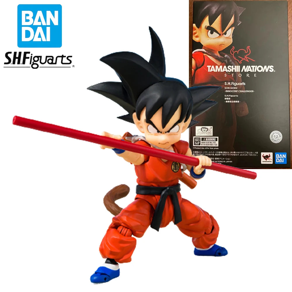 Original In Stock BANDAI SHFiguarts TNST Anime Dragon Ball Innocent Challenger Son Goku Action Figure Model Genuine Boxed Toy