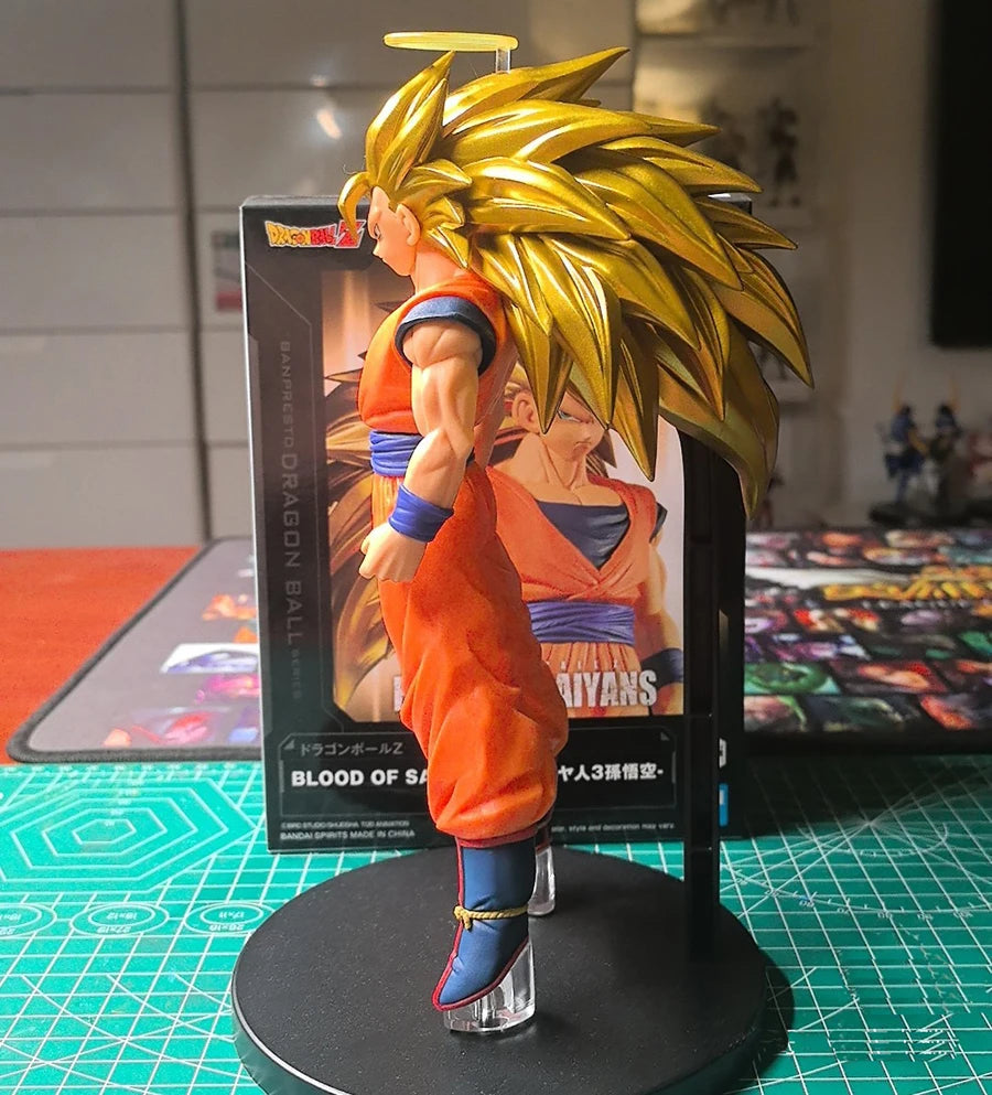 Banpresto Dragon Ball Anime Figurines Bos Super Saiyan 3 Goku Action Figures DBZ Figurals Collectible Model Toys