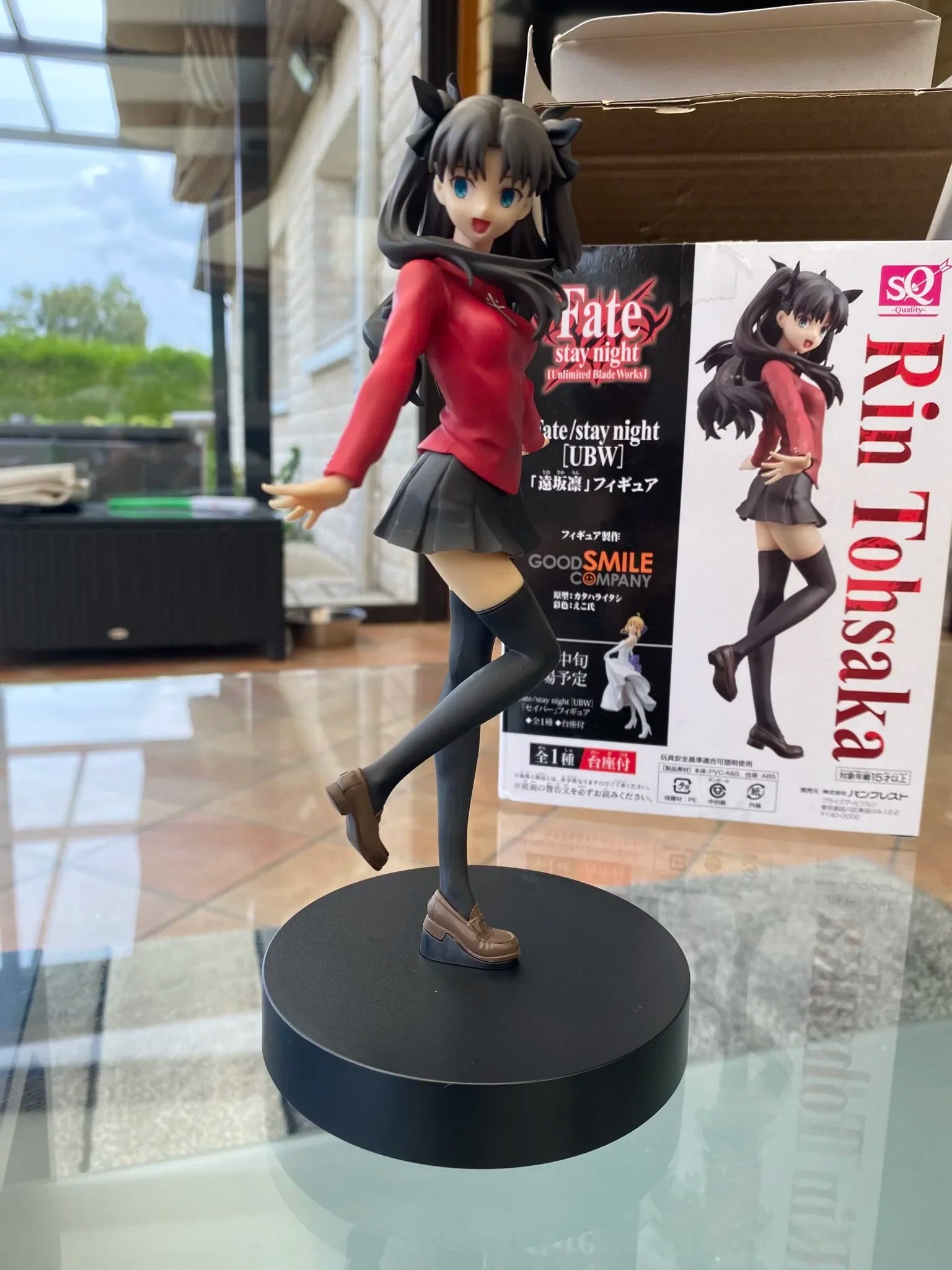Anime Fate Stay Night Unlimited Blade Works Tohsaka Rin SQ Figure PVC Statue 18Cm Collectible Model Toy Action Character Gift