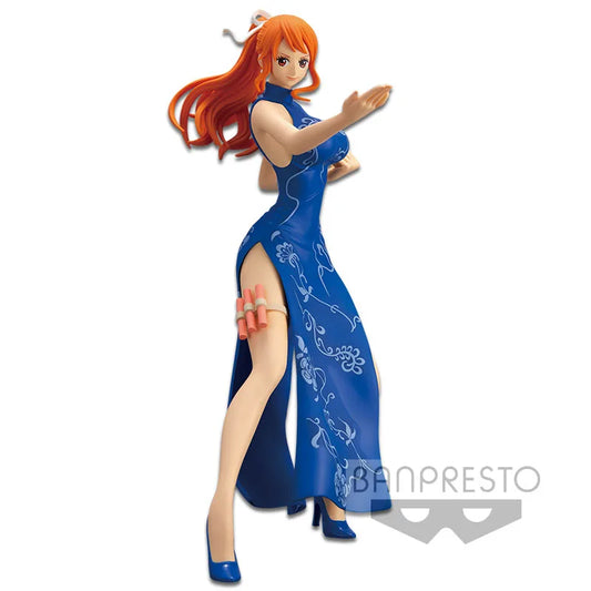Judai 22Cm Original  Banpresto Glitter & Glamours One Piece Nami Kung Fu Style PVC Action Figure Model Doll Toys